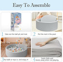 Foam Ball Pit, 35.4"x 11.8" Ball Pits for Toddlers, Soft Round Kiddie Baby Playpen Ball Pool for Kids, Ideal Gift for Babies Indoor and Outdoor Game, Grey, (Balls not Included) by TinyTreasures Baby Boutique