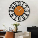 LEIKE 32" Oversized Large Wall Clocks,Silent,Non Ticking,Battery Operated Modern Round Big Wood Decorative Metal Wall Clock for Living Room, Bedroom,Kitchen,Farmhouse,Office Decor - Black,32 Inch by CozyNest Decor