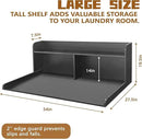 Royxen 2-Tier Washer Dryer Countertop,19.5"H Wood Washer and Dryer Topper with Storage Shelf,Laundry Countertop Over Washer Machine, Universal Fit for Laundry Room Organization (Black, 54"W X 27.5"D) by CozyNest Decor