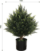 19” Artificial Cedar Outdoor Artificial Shrub Sunlight Resistant Leafy Potted Plant for Indoor Porch of Home and Office Artificial Outdoor Tree Topiary Trees by GreenHaven Gardens