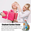 Elephant Garden Statue Solar Lamp with 8 Led Lights Decor Outdoor Resin Waterproof Sculpture Patio Lawn Yard Porch Decorations Housewarming Gifts for Women Mom Grandma by GreenHaven Gardens