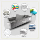 HOMELUX THEORY 2pc Under Bed Storage Containers, Bedroom Under the Bed Drawer Storage Organizer with Bins and Lids, Large Underbed Clothes Storage Box Ideal for Blanket, Fabric, & Shoes (LightGray) by CozyNest Decor