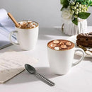 GBHOME Ceramic Coffee Mugs Set of 6, 12oz Stoneware Coffee Mugs Set For Dad Mom Women MEN, Light Weight Ceramic Coffee Cups for Latte/Tea/Beer/Hot Cocoa, Dishwasher & Microwave Safe-Pearl White by CozyNest Decor