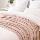 MIULEE Light Pink Knitted Throw Blanket for Couch Bed, Boho Textured Cozy Woven Decorative Farmhouse Blanket with Tassels for Sofa Chair Living Room 50"x60" by CozyNest Decor
