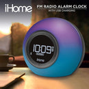 iHome Alarm Clock Radio with Bluetooth Speaker and Color Changing Lamp, USB Charging, and Speakerphone for Home, Office, or Dorm (IBT29BX6) by TinyTreasures Baby Boutique