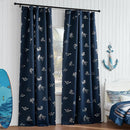 Vangao Kids Curtains for Boys Bedroom Kids Blackout Curtains 84 Inch Length Ocean Aquarium Nursery Drapes for Girls Bedroom Silver Sea Animals Print Thermal Insulated Drapes, Navy Blue 2 Panels by TinyTreasures Baby Boutique