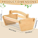 Large Garden Hod Harvest Basket 13 x 9 x 7 Inch, Wooden Harvesting Basket with Handle for Gardening Gathering Gardener Gifts for Wedding Flower Centerpiece Washing Holding Fruits Vegetables by GreenHaven Gardens