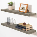 Fun Memories Floating Shelves for Wall Decor, 30"x8" Rustic Reclaimed Wood Shelves, Heavy-Duty Wall Mounted Shelves with Invisible Brackets, Set of 2for Living Room, Bedroom, Kitchen, Grey Finish by CozyNest Decor