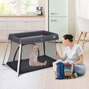 BABY JOY Baby Foldable Travel Crib, 2 in 1 Portable Playpen with Soft Washable Mattress, Side Zipper Design, Lightweight Installation-Free Home Playard with Carry Bag, for Infants & Toddlers (Grey) by TinyTreasures Baby Boutique