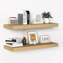 Fun Memories Floating Shelves - 24 Inch Rustic Wooden Wall Shelves - Extra Deeper & Thicker Wall Mounted Storage Shelf for Living Room, Kitchen, Farmhouse - 24" x 9" x 1.6" 2Pack, Oak by CozyNest Decor