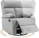Swivel Rocker Recliner, Rocking Recliner Chair, Small Rocker Recliners for Small Spaces, Living Room, Bedroom, Nursery, RV, Light Grey by TinyTreasures Baby Boutique