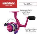 Zebco Splash Junior Spinning Reel and Fishing Rod Combo, 4-Foot 2-Piece Fishing Pole, Size 10 Reel, Changeable Right- or Left-Hand Retrieve, Pre-Spooled with 6-Pound Zebco Line by TinyTreasures Baby Boutique