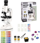 Little World Microscope for Kids, 100x 400x and 1200x Science Kits for Kids Age 5-7 Age 8-12, Microscope Beginner Kit with LED, Learning Resources Toys, Science Experiment STEM Kits, White by TinyTreasures Baby Boutique
