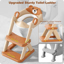 Potty Training Seat, Upgrade Toddler Toilet Seat for Kids Boys Girls, 2 in 1 Potty Training Toilet for Kids, Splash Guard Anti-Slip Pad Step Stool（Brown） by TinyTreasures Baby Boutique