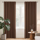 Joydeco 72 Inch Blackout Curtains for Bedroom, Thermal Insulated Black Out Curtains, Room Darkening Drapes for Living Room Window Rod Pocket Back Tab (W52 x L72 Inch, Brown) by TinyTreasures Baby Boutique