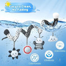 Car Seat Toys Hanging and Stroller Toys for Babies 0-6 Months，High Contrast Baby Toys for Newborn 0 3 Months Brain Development,Black and White Baby Toys for Crib Mobile，Infant Ideal Gift by TinyTreasures Baby Boutique