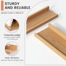 4-Pack 72 Inch Wall Mounted Floating Picture Ledge Shelves, Modern Oak Style, Perfect for Displaying Photos, Books, Collectibles, and More by TinyTreasures Baby Boutique