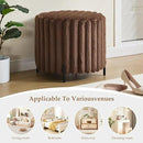 Furniliving Modern Round Ottoman, Large Size Bedroom Ottoman Footstool Round Ottomans Stool for Living Room, Bedroom, Makeup Room, Brown, Faux Fur by CozyNest Decor