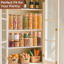 ComSaf Airtight Glass Storage Canister with Wood Lid(1.5 Qt), Set of 3 Glass Jars with Lids, Clear Food Storage Container Jar with Sealing Lids for Dry Food Cereal Oat Sugar Tea Coffee Beans, Round by CozyNest Decor