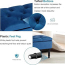 Ottoman with Storage Velvet Storage Bench Holds Up to 500 lbs Ottomans Upholstered Bench with Seating for Bedroom, Living Room, Blue by CozyNest Decor