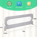 Folding Bed Rail for Toddlers,Baby Bed Rail Guard with Reinforced Anchor Safety System,Fit Bunk,Full Size,Queen,King,Twin(Grey,71"x23.6") by TinyTreasures Baby Boutique