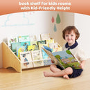 Sturdy Wooden High-Transparent 4 Tier Kids Bookshelf, Perfect Kid-Friendly Height Book Shelf for Kids Rooms - Toddler Book Shelf Display for Nurasery, Deep Size Bookshelf Hold More Books by TinyTreasures Baby Boutique