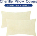 CaliTime Throw Pillow Covers Decorative 12 X 20 Inches Pack of 2 Cozy Chenille Cushion Cases for Couch Sofa Bed Living Room Home Beige by CozyNest Decor