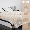 Chunky Knit Blanket - Luxury Soft Cozy50 * 60 Throw Blanket,100% Woven Blanket Rope Knot Throw Blanket for Couch, Sofa, Home Decor, Gift - Machine Washable（Cream） by CozyNest Decor