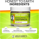 Uncle Harry's Pack of 2 Cinnamon Remineralizing Toothpaste | Natural Whitening Tooth Paste Freshens Breath & Promotes Enamel | Vegan Fluoride Free Toothpaste (2 Pack of 3oz Jars) by CozyNest Decor