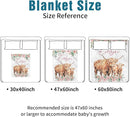 Custom Name Crib Bedding Set - Highland Cow Design, Personalized Floral Nursery Bedding 3-Piece Set– Soft Blanket, Fitted Sheet, Changing Pad Cover – for Newborns Girls Nursery Gifts by TinyTreasures Baby Boutique