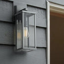 mirrea 18" Classic Outdoor Wall Sconce 1 Light in Matte Gray Rectangular Metal Frame and Clear Glass Shade Waterproof Porch Light Patio Light Pack of 2 by CozyNest Decor
