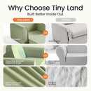 Tiny Land 2-in-1 Foldable Kids Couch with Pockets – Soft Thick Toddler Sofa, Lounger Couch, Convertible Kids Chair for Playroom, Bedroom or Living Room, Gift for Boys & Girls(Green) by CozyNest Decor