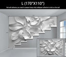 WFBHUA-3d Gray Floral Wallpaper Mural Black and White Embossed Peony Flowers Butterfly Wallpaper for Living Room Bedroom(Not Peel and Stick) by CozyNest Decor
