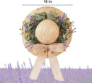 Dilicoming Spring Eucalyptus Wreaths for Front Door - 16 Inch Summer Fall Straw Hat Wreath with Bow, Women Gift, Indoor Outdoor Wreaths for Wall, Window, Farmhouse, Party, Holiday Home Décor by CozyNest Decor
