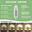 LORDEM Ceiling Grow Light for Indoor Plants, 96 LEDs Full Spectrum LED Plant Light, 5V Plant Lamp with 4/8/12H Auto Switch, 4 Dimmable Brightness Levels, Ideal for Small Plants, Dual Head, Corded by GreenHaven Gardens