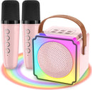 Mini Karaoke Machine for Kids Adults, Portable Bluetooth Speaker with 2 Wireless Microphones, Birthday Toys for Girls Ages 4 5 6 7 8 9 10 11 12+ Years Old Toddler by TinyTreasures Baby Boutique