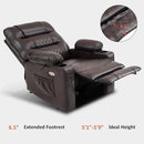 MCombo Zero Gravity Power Recliner Chair with Heat and Vibration Massage, Reclining Chair with USB Ports, Cup Holders for Living Room, Faux Leather PR621 (Brown) by CozyNest Decor