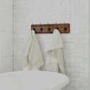 HBCY Creations Dark Wash Brown Rustic Coat Rack Wall Mount with 5 Hooks, Solid Pine Wood 24 inch Wall Hooks for Entryway, Mudroom, Hallway, Bathroom - Vintage Farmhouse Style Wall Mounted Towel Rack by CozyNest Decor