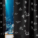 Vangao Kids Curtains for Boys Bedroom Kids Blackout Curtains 84 Inch Length Ocean Aquarium Nursery Drapes for Girls Bedroom Silver Sea Animals Print Thermal Insulated Drapes, Black 2 Panels by TinyTreasures Baby Boutique