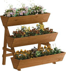 3-Tiers Wooden Raised Garden Bed,Wood Planter Box for Vegetable,Flower Rack,Flower Pot Stands,Indoor Outdoor Gardening Planting Beds (Brown, Large) by GreenHaven Gardens