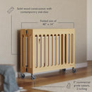 Foundations Boutique Folding Mini Baby Crib - Compact, Portable, Wooden Hotel Crib, Foldable Mini Cribs for Baby & Toddlers - Includes 3" Foam Mattress - Natural by TinyTreasures Baby Boutique