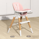 8 in 1 Highchair, Convertible Wooden Baby High Chair with Tray, Adjustable High Chair for Babies and Toddlers, Easy to Clean, Grow with Family|Booster|Learning Table|High Stool by TinyTreasures Baby Boutique
