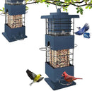 Bird Feeder 3LBS Metal Anti-Squirrel Wild Birdseed Feeder for Finch Cardinal Blue Jay Outdoors Hanging (Blue) by GreenHaven Gardens