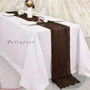 10FT 6 Pack Brown Cheesecloth Table Runner 20 x 120 Inch Long Boho Fabric Rustic Cheese Cloth Table Runner for Wedding Bridal Shower Baby Shower Gauze Sheer Birthday Party Table Decorations by CozyNest Decor