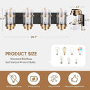 Black Gold Wall Sconces,Bathroom Vanity Light Fixtures,4 Lights Black Sconce Over Mirror,Farmhouse Bathroom Lights(Bulbs not Included) by CozyNest Decor