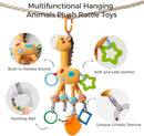 TUMAMA Giraffe Hanging Rattle Toys, Soft Baby Hanging Toys with Wind Chimes, Stroller Car Seat Crib Plush Animal Activity Toys Gift for Newborn Toddlers 0,3,6,9,12,36 Month by TinyTreasures Baby Boutique