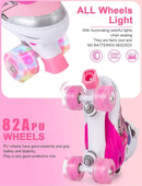 Sowume Adjustable Roller Skates for Girls and Women, All 8 Wheels of Girl's Skates Shine, Safe and Fun Illuminating for Kids by TinyTreasures Baby Boutique