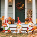 WONDER GARDEN 3 PCS Fall Yard Sign Metal Gnomes Decorative Garden Stakes with Led Lights Autumn Harvest Pumpkin Thanksgiving Garden Lawn Porch Patio Decorations Outdoor by CozyNest Decor