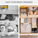 6 Pack Drawer Organizers for Clothing,Fabric Foldable Closet Organizers and Storage Dresser Drawer Dividers Storage Basket Bins for Clothes,Socks,Scarves,Ties,Underwear,Towels by CozyNest Decor
