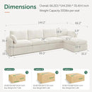 HONBAY Modular Sectional Sofa with Storage Seats, L Shaped Sectional Couch with Storage, Chenille Sectional Couches for Living Room, Beige by CozyNest Decor